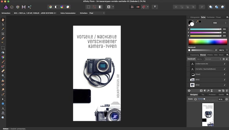 Affinity Photo als Bildbearbeitung Empfehlung